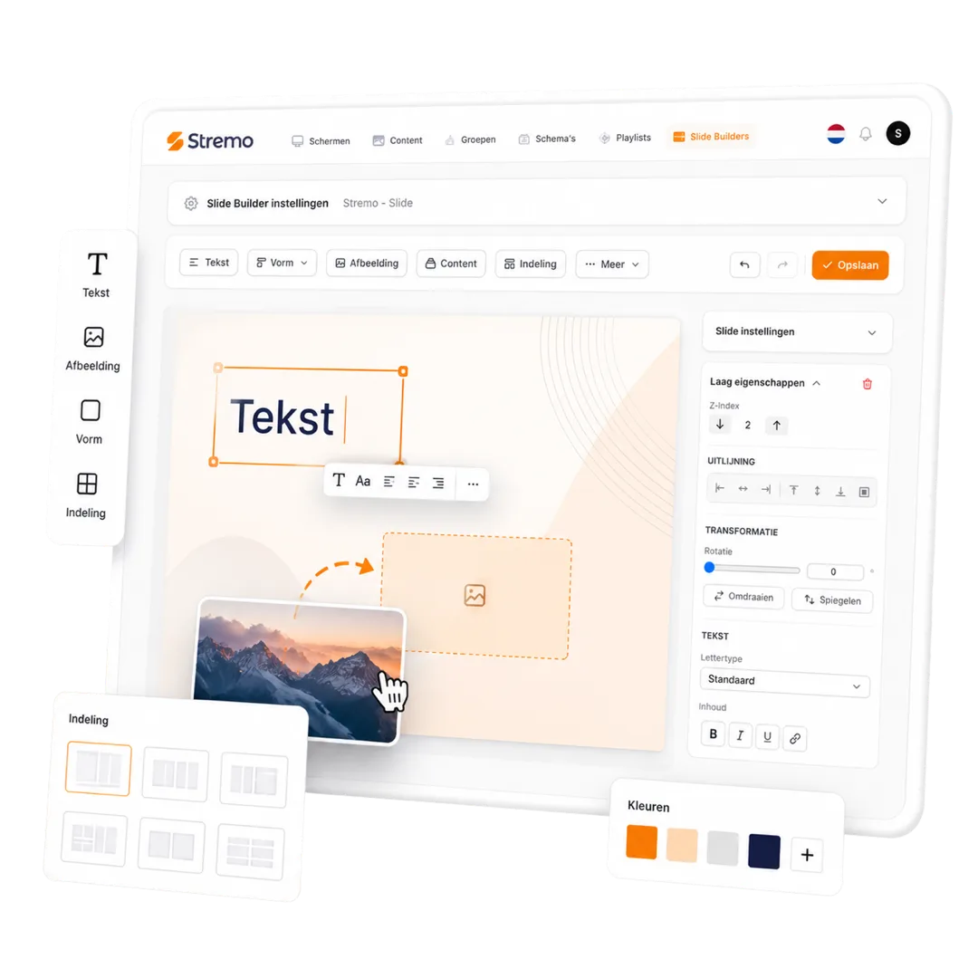 Template kiezen in de narrowcasting-software
